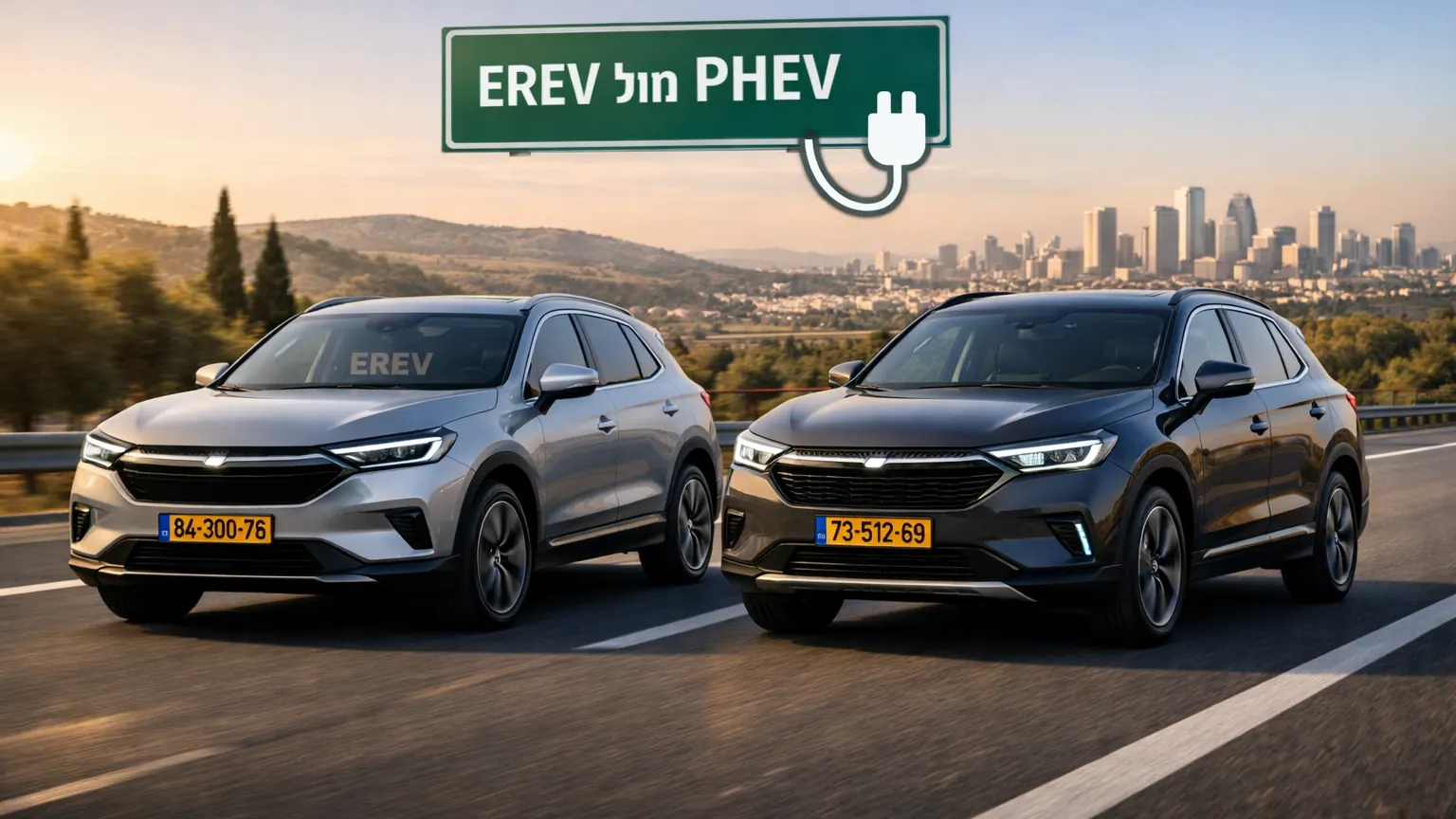 רכב חשמלי מאריך טווח EREV מול רכב פלאג אין פרימיום בכבישי ישראל