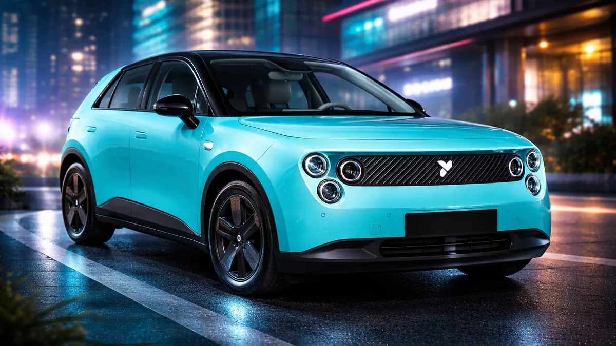 Firefly Turquoise Electric City Car Front View